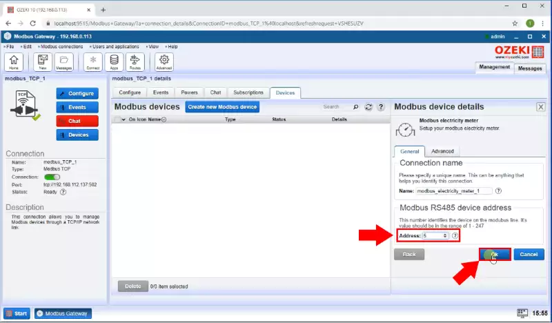 modbus device details