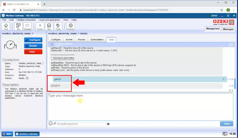 chat with electricity sensor