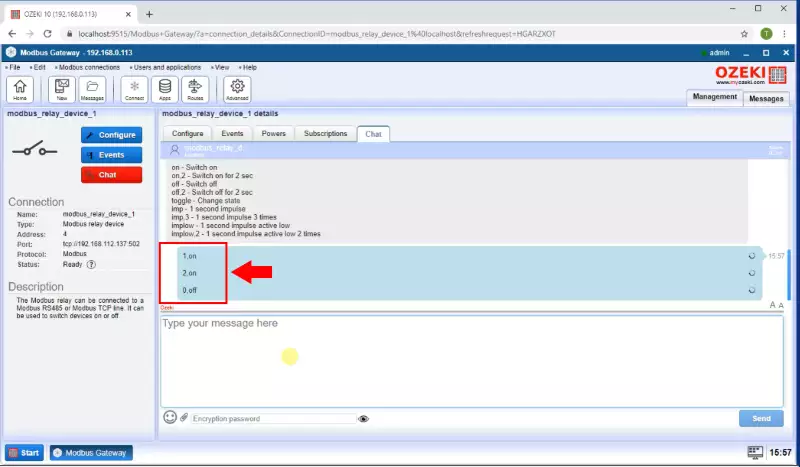 chat with relay sensor