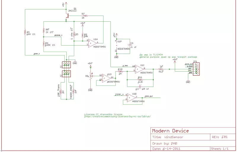 arduino wind sensor scematic