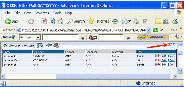 outbound routing panel