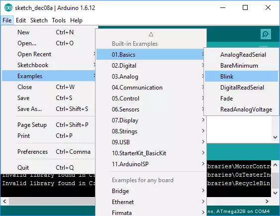 loading blink example