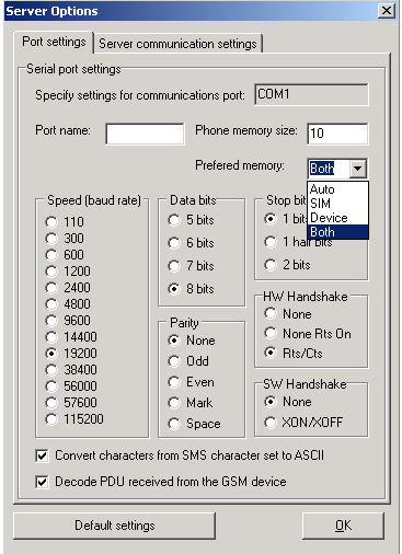 ozeki sms server server options