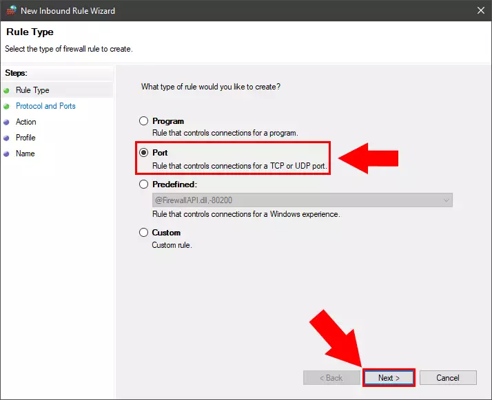 Select rule type