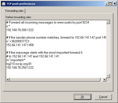 tcp push preferences in ozeki sms