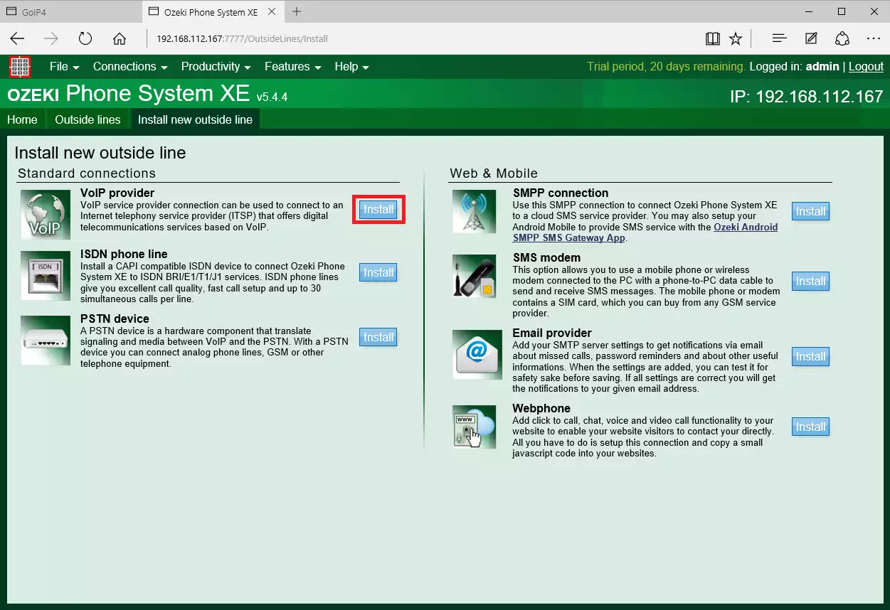 install voip provider