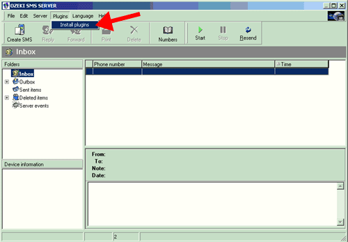 how to install plugins in ozeki sms server