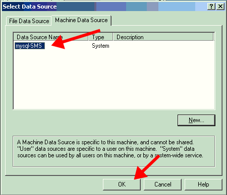 selecting the data source