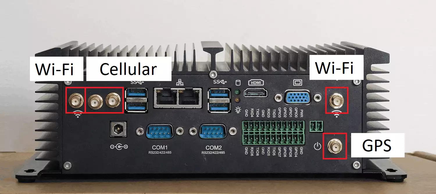 5 antenna ports gps two wifi and two cellular ports