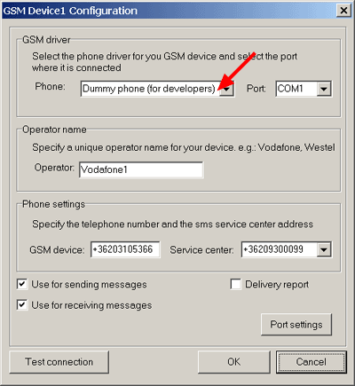 gsm developer phone setup