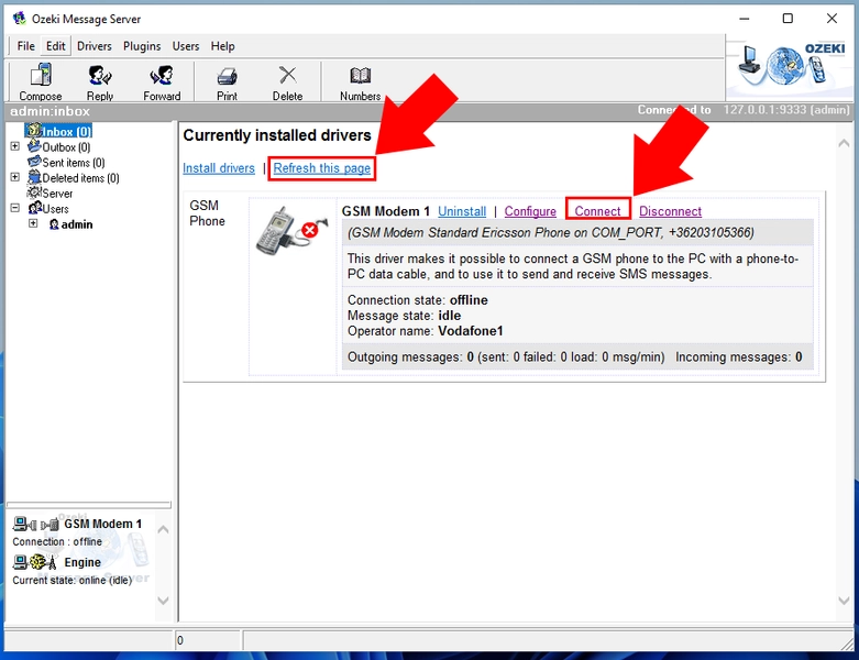 connection of gsm modem