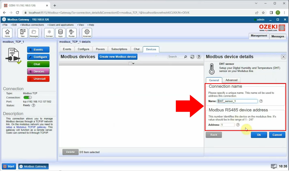 Configure DHT sensor