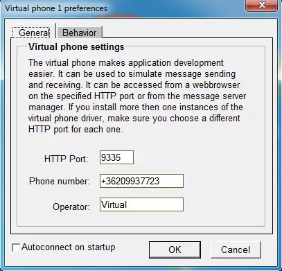 virtual phone settings