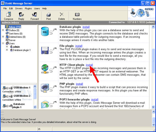 selecting and installing the http client plugin