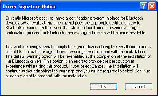 driver signature notice