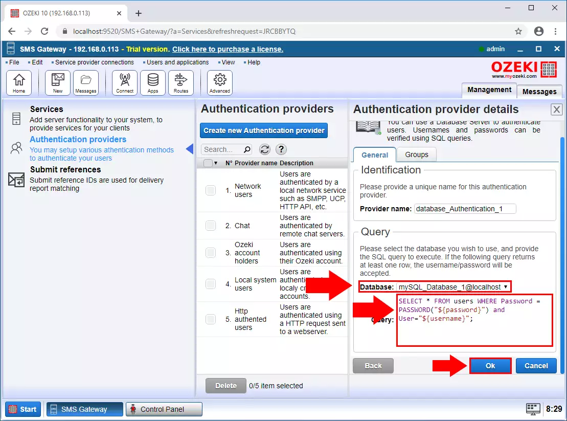 specify sql query