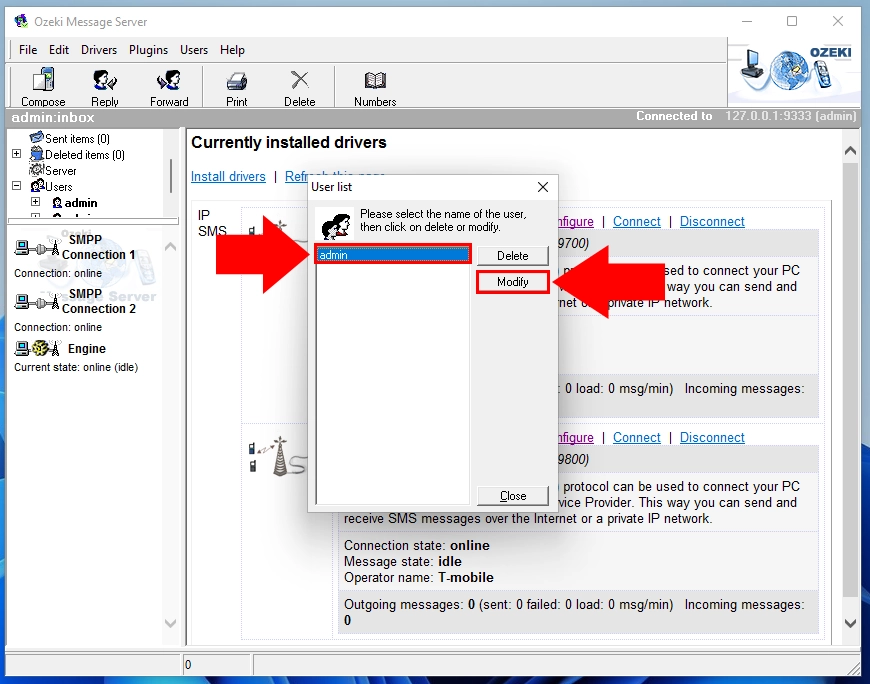 inbound routing in ozeki message server