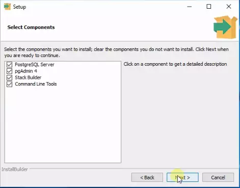 select components to install