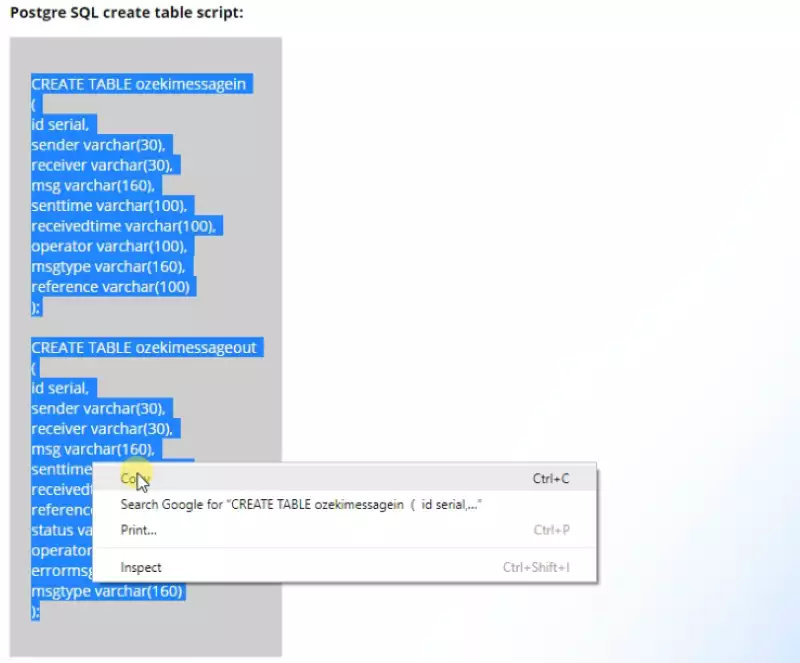 copy create table statements from figure 2