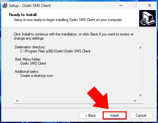 installation of ozeki sms client