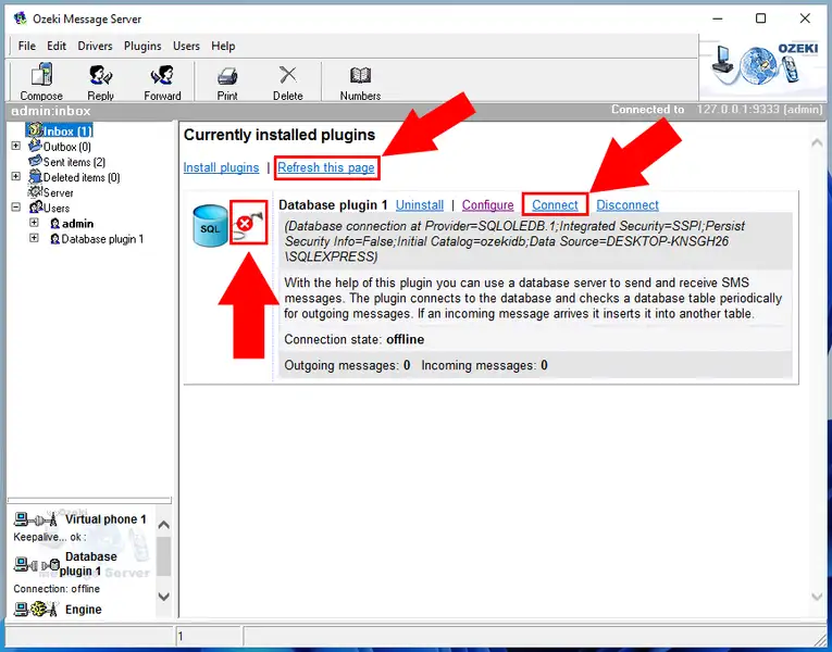 connecting to the database