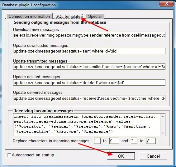 sms sql database plugin template