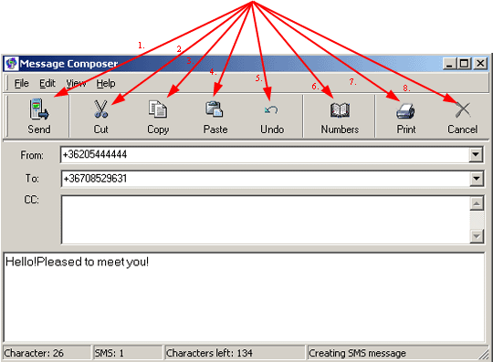 message composer buttons of ozeki sms client