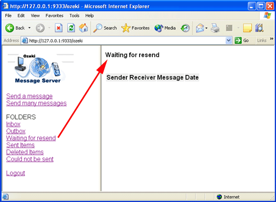 ozeki message server waiting for resend