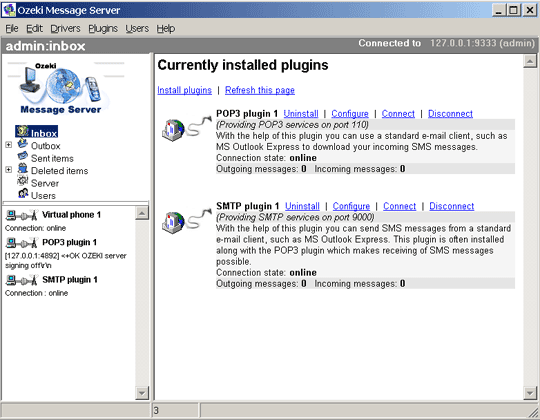 Checking the plugin connection state