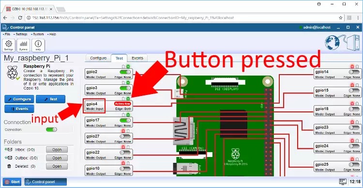 button pressed which is wired the following way