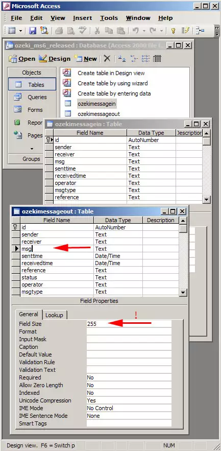 ms access tables