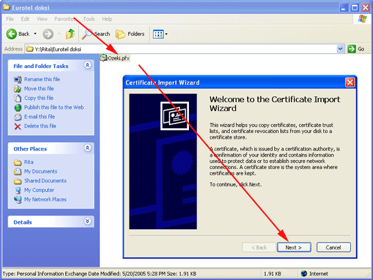 certificate installation