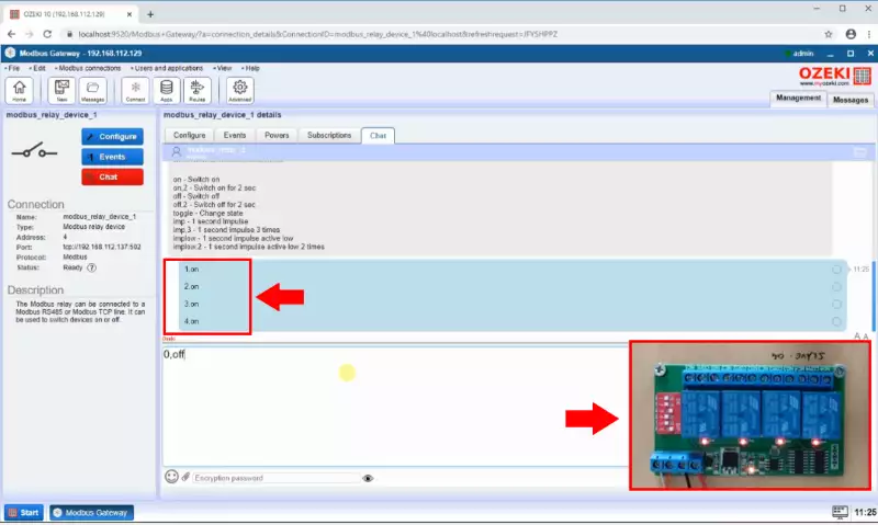 communicate with relay device