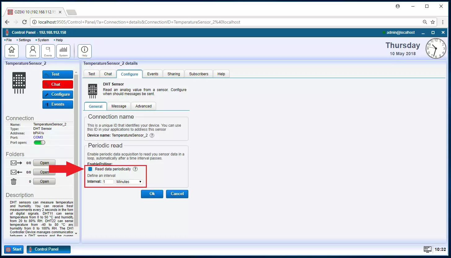 periodic read setting