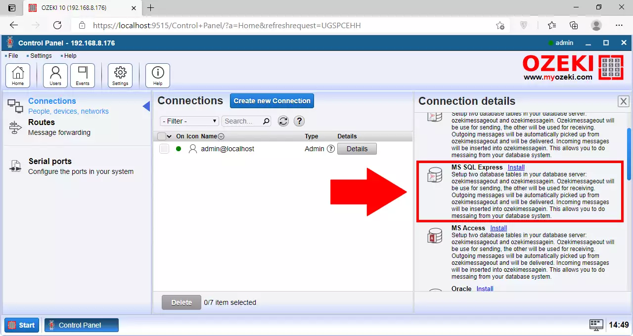 select the ms sql express