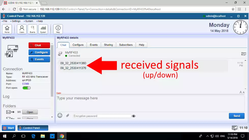 save signals from the shade remote