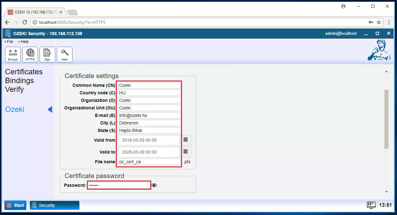 certificate issuer data