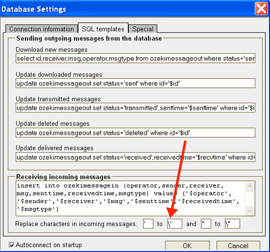 ozeki sql sms server table