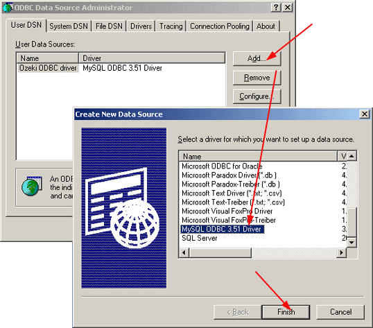 selecting the myodbc driver