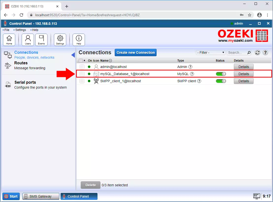 database connected