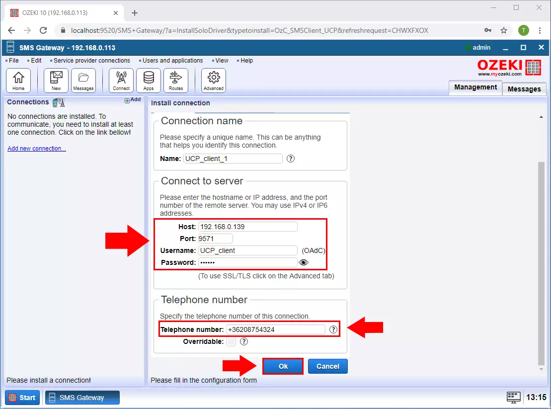 ucp client user data