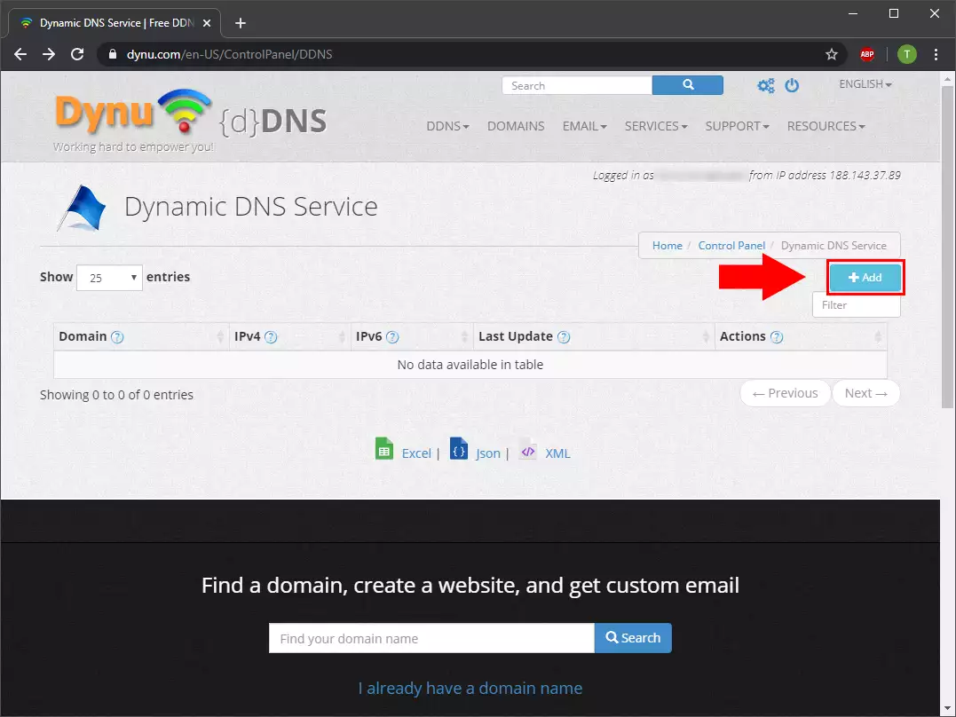 add new dns