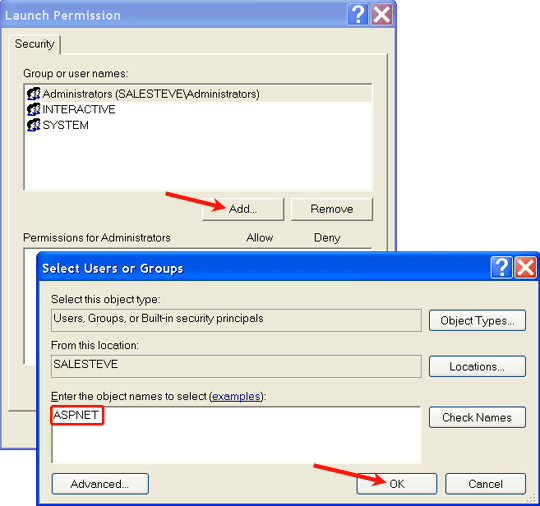 add aspnet user account