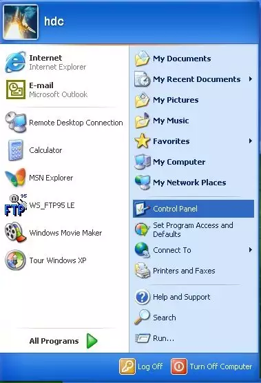 click to start menu